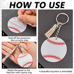 DIY Sports Ball Acrylic Pendant Keychain Making Kits&nbsp;DIY-SP0001-44A