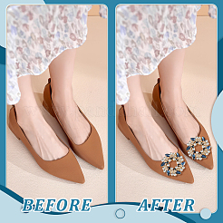 4Pcs 2 Styles Flower Brass Rhinestone Shoe Decorations&nbsp;AJEW-GA0006-94B