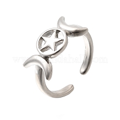Brass Open Cuff Rings for Women&nbsp;RJEW-K322-01P