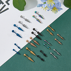 24個 12スタイル 303ステンレススチール 軟骨ピアス  コーン  ミックスカラー  15~20.5x3~4mm  2個/カラー&nbsp;EJEW-FI0002-49
