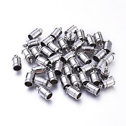変色しにくい304ステンレススチールコードエンド  ステンレス鋼色  10x5mm  穴：2mm  内径：4mm&nbsp;STAS-E020-4