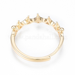 Brass Micro Clear Cubic Zirconia Adjustable Ring Settings&nbsp;LS-KK-T062-238G