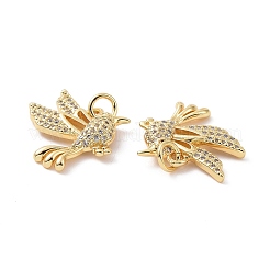 Brass Micro Pave Cubic Zirconia Pendants&nbsp;ZIRC-I063-37G