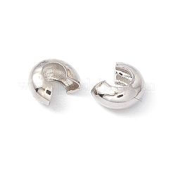 真鍮製つぶし玉カバーカシメ玉カバー  カドミウムフリー＆鉛フリー  プラチナ  5.5x4.5x2.5mm  穴：2mm&nbsp;KK-P219-05B-P