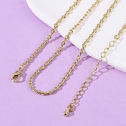 Brass Textured Twisted Chain Necklaces&nbsp;MAK-L045-05G