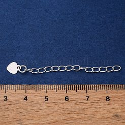 真鍮チェーンで終わる  長持ちメッキ  ハート  銀  55mm&nbsp;KK-C071-15S