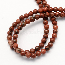 Natural Sesame Jasper/Kiwi Jasper Round Beads Strands&nbsp;G-S169