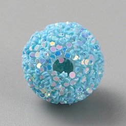不透明なアクリルビーズ  ラウンド  ライトスカイブルー  15.5x14.5mm  穴：2.3mm&nbsp;MACR-WH0010-12I