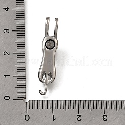 304ステンレスペンダント  猫の形のチャーム  ステンレス鋼色  10x31x7.5mm  穴：5.5x4mm&nbsp;SA-CBAA2E4-03P