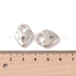 CCBプラスチックペンダント  ハートロック  プラチナ  20x15x4mm  穴：5x5mm&nbsp;CCB-N006-01P
