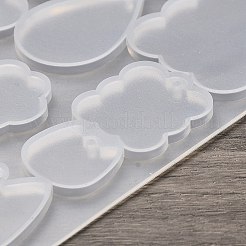 Diyシリコーンペンダント型  デコレーションメイキング  レジン型  UVレジン用  エポキシ樹脂ジュエリー作り  混合図形  ホワイト  115x136x4mm  穴：2mm  内径：12~42x15~36mm&nbsp;LS-SIMO-H018-05A