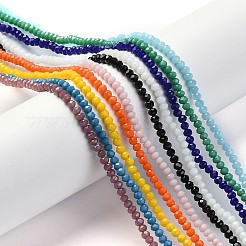 カット加工ロンデルガラスビーズ連売り  ミックスカラー  3.5x2.5~3mm  穴：0.8mm  約125~128個/連  13.7~14.1インチ（35~36cm）&nbsp;GLAA-I033-3mm-M