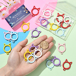 24Pcs 6 Colors Zinc Alloy Keychain Clasp Findings&nbsp;KEYC-SC0001-83