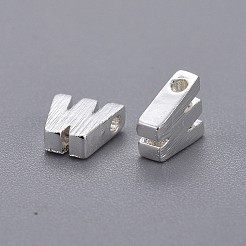 真鍮製チャーム  文字L  文字.w  6x5x2mm  穴：1mm&nbsp;LS-KK-P081-W-S