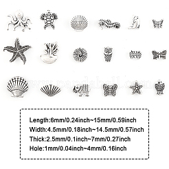 108Pcs 18 Styles Tibetan Style Zinc Alloy Spacer Beads&nbsp;FIND-CA0006-43