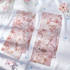 スクラップブック紙パッド  DIYアルバムスクラップブック用  グリーティングカード  背景紙  ピンク  140x100x0.1mm&nbsp;DIY-WH20002-145F