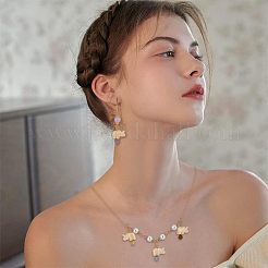 不透明樹脂と天然石のペンダント50個  鉄と合金パーツ  象のチャーム  ゴールドカラー  23x17x8mm  穴：3mm&nbsp;FIND-HY0001-37