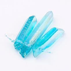 Electroplated Natural Quartz Crystal Graduated Beads Strands&nbsp;G-P315-A07