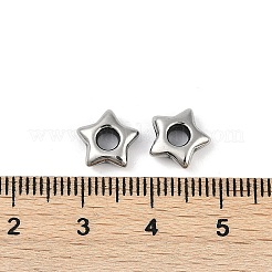 316サージカルステンレスビーズ  スター  アンティークシルバー  9x9x3.5mm  穴：2.8mm&nbsp;STAS-G349-19AS