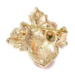 Kc 金メッキ合金エナメル イチゴ ブローチ  クリスタルラインストーン付き  カラフル  33.5x30.5x8mm&nbsp;JEWB-L017-01KCG-02