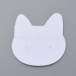 厚紙のピアスディスプレイカード  ウサギの頭部  ホワイト  35x35x0.4mm  穴：1.2mm&nbsp;CDIS-L003-C01-A