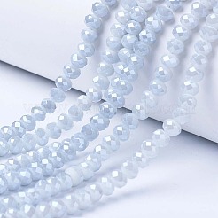 電気メッキガラスビーズセット  パール光沢メッキ  多面カット  ロンデル  ミックスカラー  6x5mm  穴：0.8~1mm  約80~85個/連  38~40cm&nbsp;EGLA-A034-P6mm-A