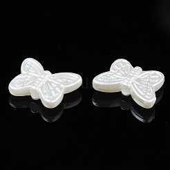 ABSプラスチックパール調ビーズ  蝶  貝殻色  11x14.5x4mm  穴：2mm  約1500個/500g&nbsp;KY-S163-447