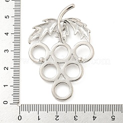 ラックメッキ真鍮ペンダントカボションセッティング  ブドウ  プラチナ  55x36x7mm  穴：10x5mm  トレイ：10.5mm&nbsp;KK-A217-05P
