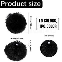 10Pcs 10 Colors Faux Rabbit Fur Soft Pompom Ball&nbsp;DIY-CY0001-87