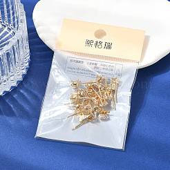 SHEGRACE Brass Clear Cubic Zirconia Flat Round Stud Earring Findings&nbsp;XGR0102G-117G