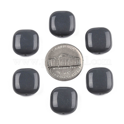 不透明なアクリルビーズ  正方形  グレー  15x15x7.5mm  穴：1.2mm  約375個/500g&nbsp;MACR-S373-147-A03-1