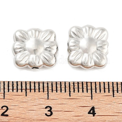 CCBプラスチックビーズ  正方形  プラチナ  9.5x10.5x3.5mm  穴：1.6mm  1923個/ 500g&nbsp;CCB-S164-53P-1