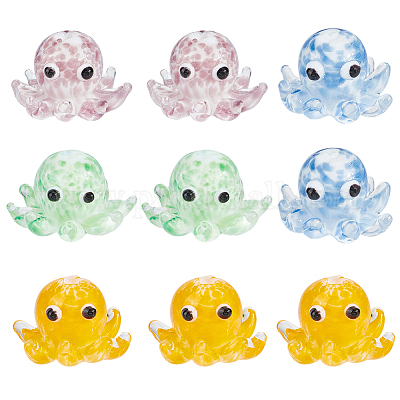 10Pcs Handmade Bumpy Lampwork Beads&nbsp;LAMP-SC0001-79-1
