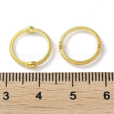 合金ビーズのフレーム  リング  ゴールドカラー  13x3mm  穴：1.6mm&nbsp;FIND-E042-08G-02-1