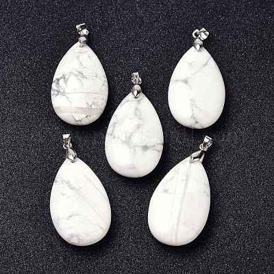 Natural Howlite Pendants&nbsp;G-D084-01P-B16-1