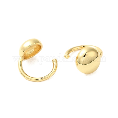 Round Brass Cuff Earrings&nbsp;EJEW-A113-02G-1