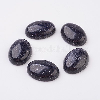 Synthetic Blue Goldstone Flat Back Cabochons&nbsp;G-G741-18x25mm-09-1