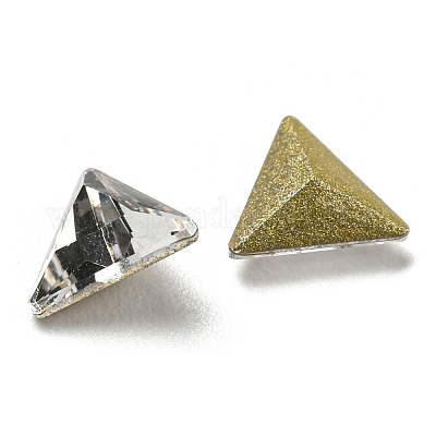 ガラスラインストーンカボション  バックメッキ  三角形  クリスタル  6x7x3mm&nbsp;FIND-C039-07C-1