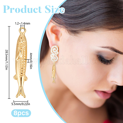 8Pcs Brass Pendants&nbsp;KK-DR0001-45G-1