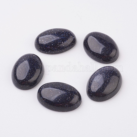 Synthetic Blue Goldstone Flat Back Cabochons&nbsp;G-G741-18x25mm-09-1