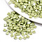 FGB 2-Hole Glass Seed Beads, Opaque Colours Lustered, Square, Yellow Green, 5x4.5~5.5x2~2.5mm, Hole: 0.5~0.8mm, about 1180pcs/bag