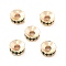 Brass Micro Pave Cubic Zirconia Spacer Beads, Long-Lasting Plated, Rack Plating, Flat Round, Light Gold, 6x2.5mm, Hole: 2mm