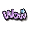 Opaque Resin Cabochons, Word Wow, Medium Purple, 23x41.5x5.5mm
