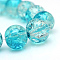 Baking Paint Crackle Glass Beads Strands, Round, Dark Turquoise, 4mm, Hole: 1.1~1.3mm, about 200pcs/strand, 31.4 inch