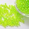 Eco-Friendly Transparent Acrylic Beads, Round, AB Color, Lawn Green, 4mm, Hole: about 1.2mm; about 17000pcs/500g.