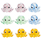 10Pcs Handmade Bumpy Lampwork Beads, Octopus, Mixed Color, 15x25x13~14mm, Hole: 1.4mm