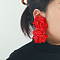 Polyester Dangle Stud Earrings, Flower, Red, 400x53mm