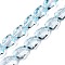Electroplate Glass Beads Strands, Faceted, Stone, Light Sky Blue, 15.5~16x12x9mm, Hole: 1.4mm, about 39~40pcs/strand, 22.99~24.65 inch(58.4~62.6cm)
