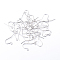 Iron Earring Hooks, Ear Wire, with Horizontal Loop, Nickel Free, Platinum, 19x16mm, Hole: 2mm, 22 Gauge, Pin: 0.6mm