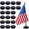 Plastic Stick Flag Holder, Flat Round, Black, 6.3x2.6cm, Inner Diameter: 5.55cm